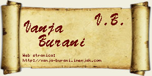 Vanja Burani vizit kartica